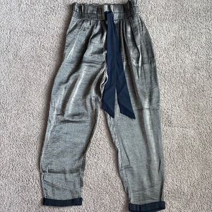 Zara metallic gold paper bag light weight pant